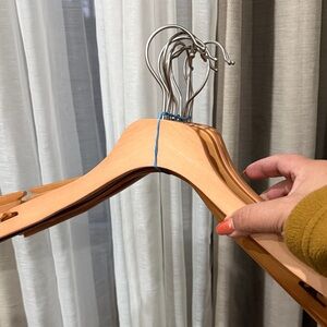 Set of Wooden Clothes Hangers - Natural Wood